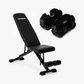 Ensemble : Haltères (10 - 90 lb) et banc ajustable