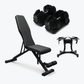 Bundle: Set of Dumbbells (10 - 90 lb) & Bench