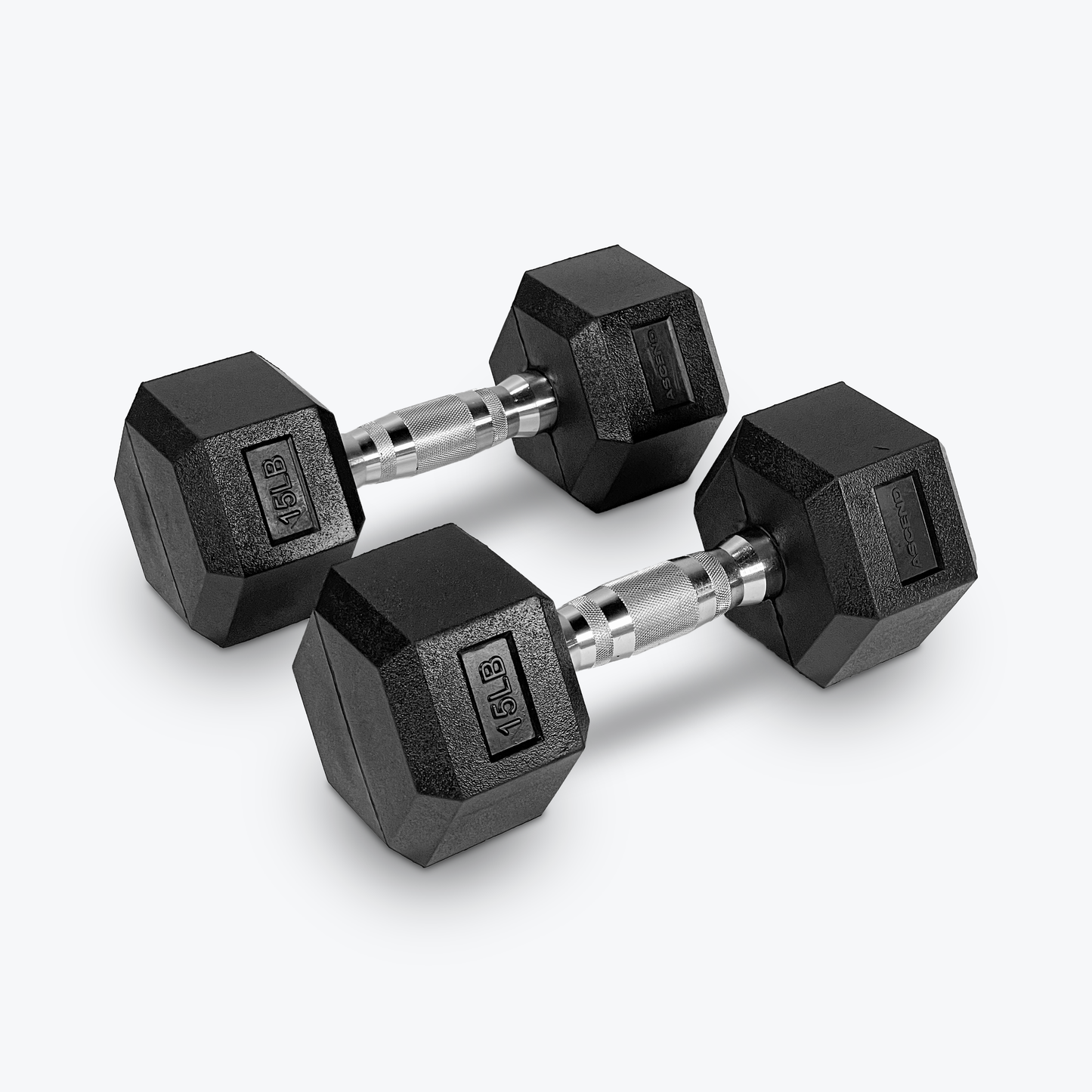 Ascend Rubber Hex Dumbbells - Pairs (5 to 80 lb)