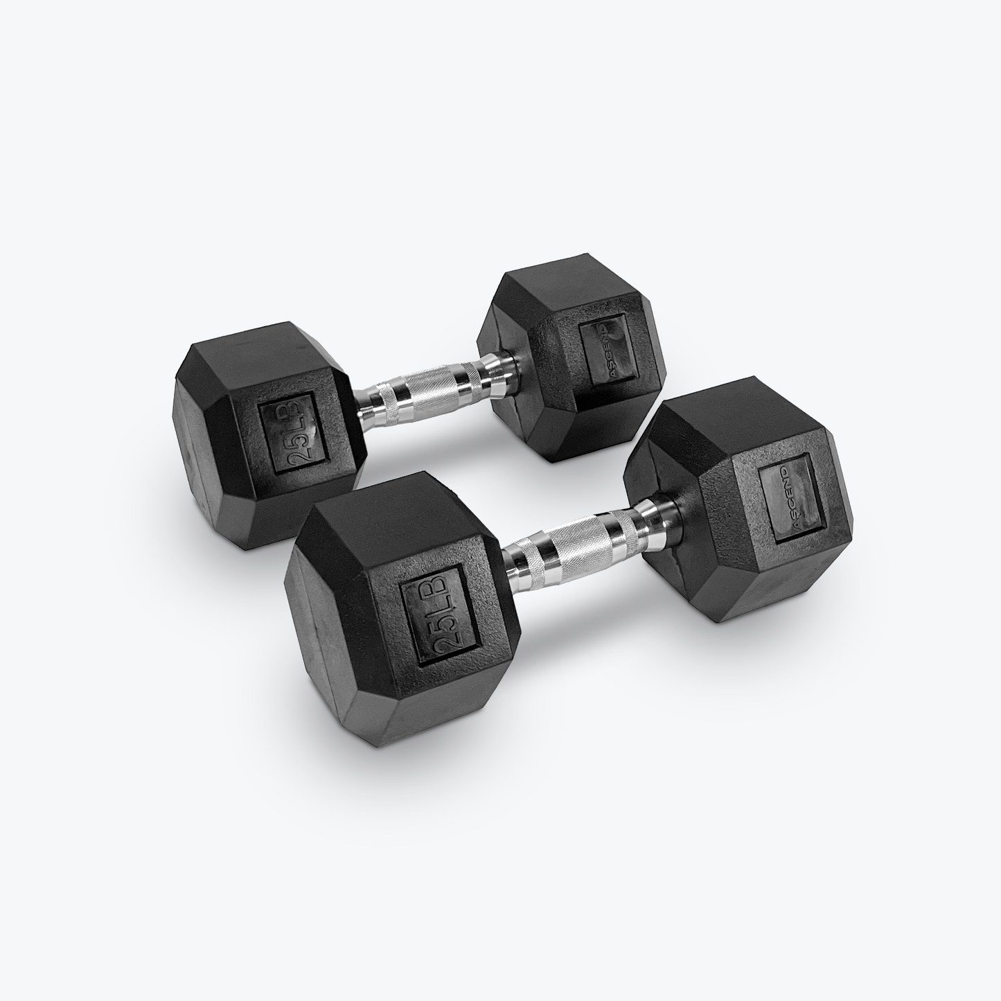 Ascend Rubber Hex Dumbbells - Pairs (5 to 80 lb)