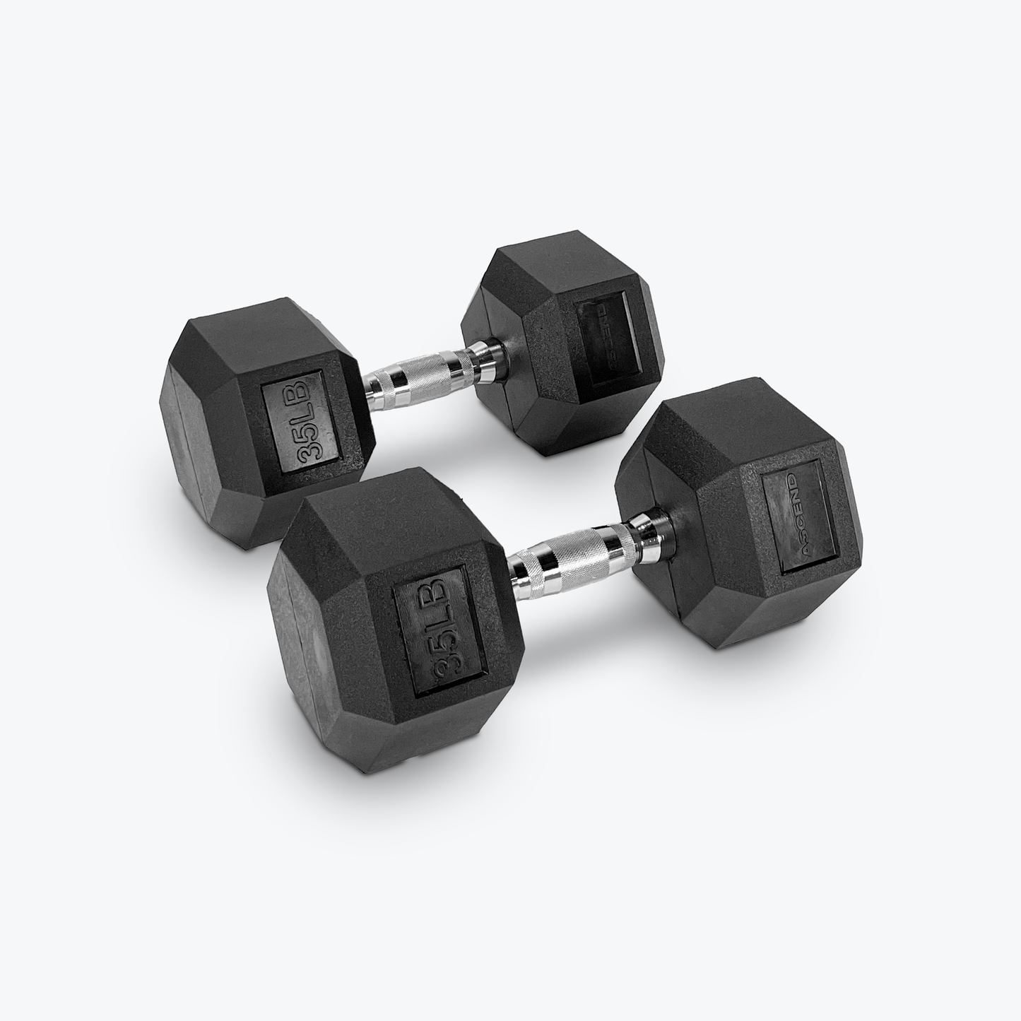 Ascend Rubber Hex Dumbbells - Pairs (5 to 80 lb)