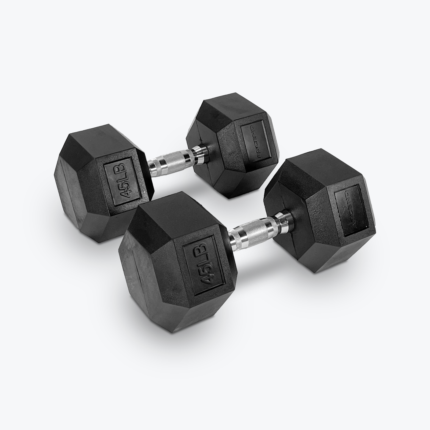 Ascend Rubber Hex Dumbbells - Pairs (5 to 80 lb)