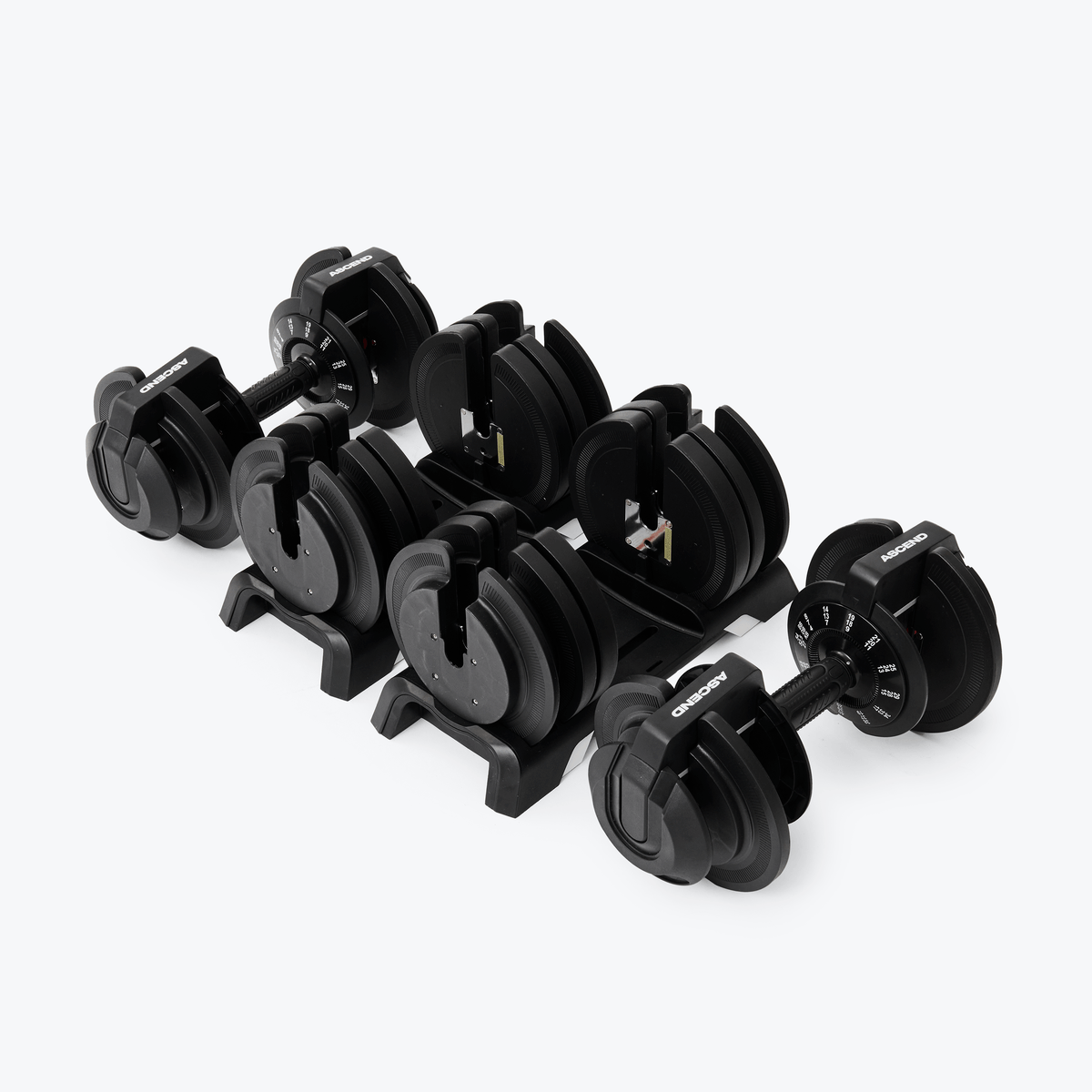 Bundle:  Ascend 3-in-1 Adjustable Dumbbells (7 to 52.5 lb) & Bench