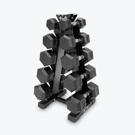 Compact Rubber Hex Dumbbell Bundle: 5 to 25 lb